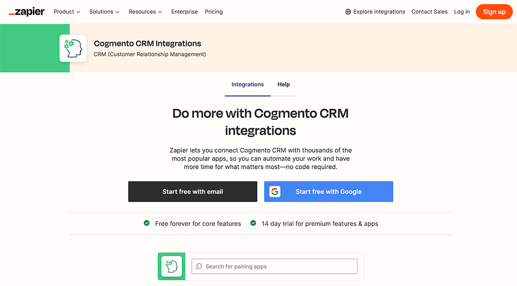 free crm zapier